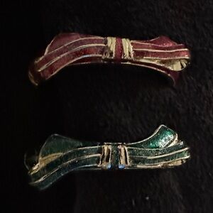 Chic Gold Bracelets with Red and Green Accents